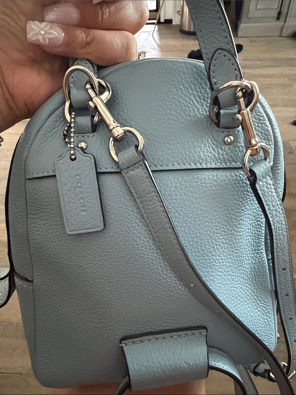 Coach Andi Mini Pebbled Leather Backpack — Periwinkle - Picture 5 of 10